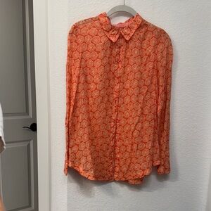 Anthropologie Orange Patterned women’s Shirt